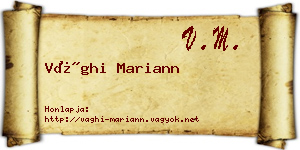 Vághi Mariann névjegykártya