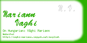 mariann vaghi business card